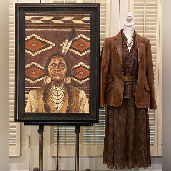 Peruvian Collection dark brown and olive silk skirt - Picture 6 of 10